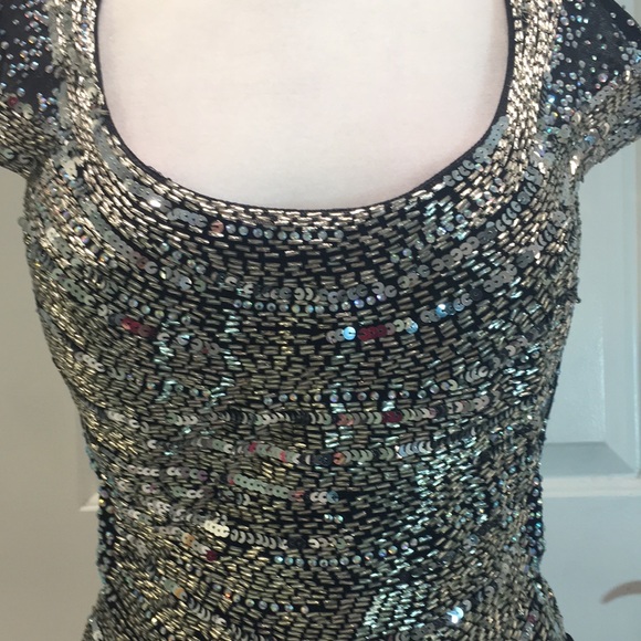 Jovani Silver Embellished And Black Pleated Dress - Picture 5 of 14